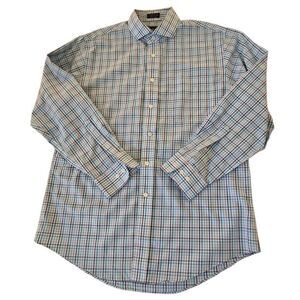 Neiman Marcus Mens Plaid Wrinkle-Free Dress Shirt Multicolor Size 15.5/32-33